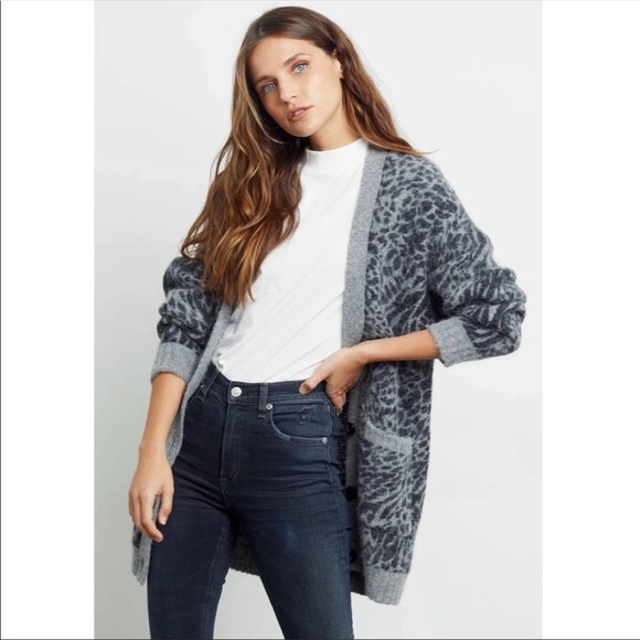 Rails Oslo Mixed Animal Wool Cardigan Sweater - Picture 3 of 10